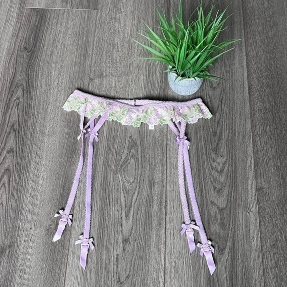 For Love & Lemons Bloom Lace Gater In Purple Size Extra Small